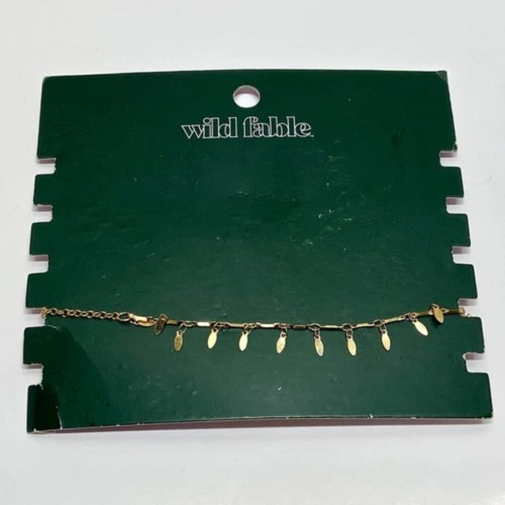 Wild Fable Gold Tone Choker Necklace Polished Fashion Jewelry 16" Adjustable NWT